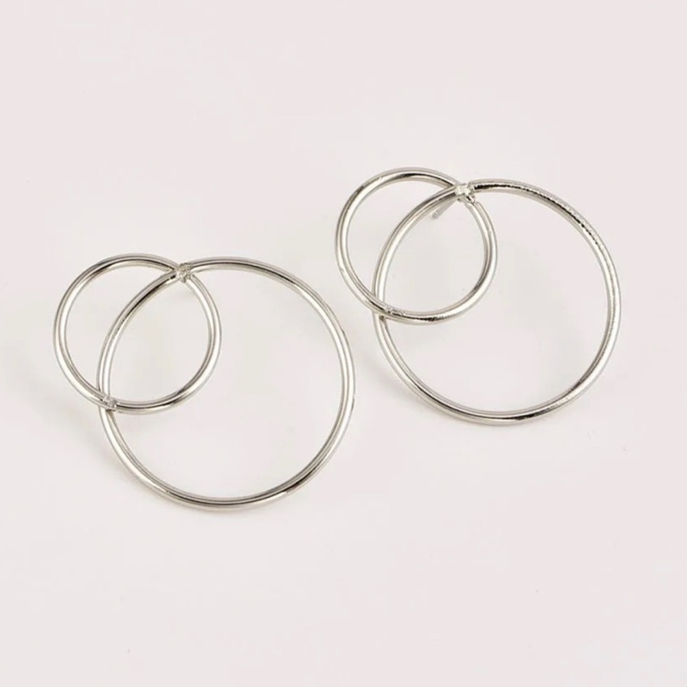 Silver Round Hoop Earrings